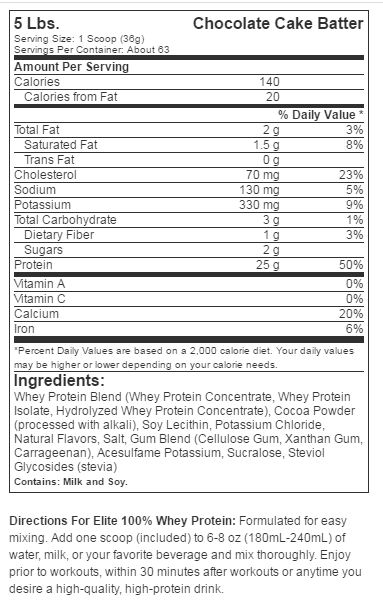 dymatize elite whey protein isolate supplement